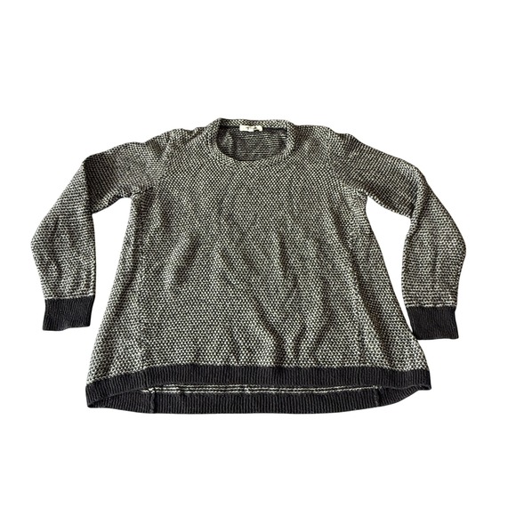 Madewell Sweaters - Madewell Womens Black White Textured Birds Eye Knit Crewneck Sweater Size M